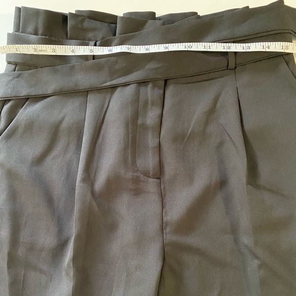 Lulus Paper Bag Waist with Tie Belt Black Trousers - Picture 4 of 4